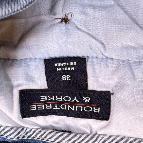 Roundtree & Yorke Vintage Mens Pleated Denim Shorts Size 38 Light Wash Stretch - Picture 3 of 6